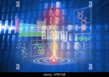 Composite image of dna helix interface Stock Photo