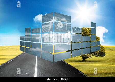 Composite image of dna interface on abstract screen Stock Photo