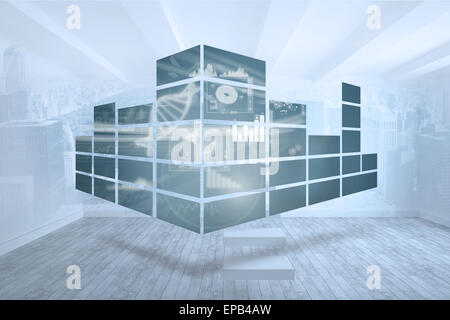 Composite image of dna interface on abstract screen Stock Photo