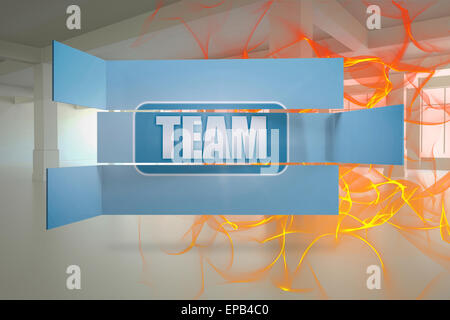 Composite image of team banner on abstract screen Stock Photo