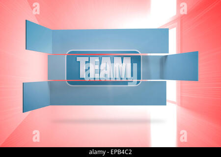 Composite image of team banner on abstract screen Stock Photo