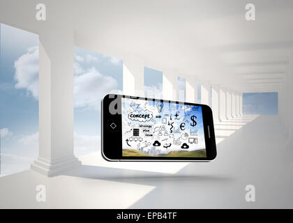 Composite image of brainstorm on smartphone screen Stock Photo