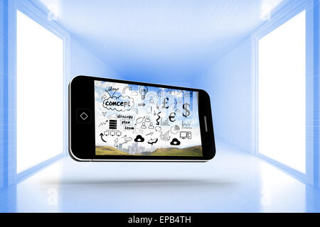 Composite image of brainstorm on smartphone screen Stock Photo