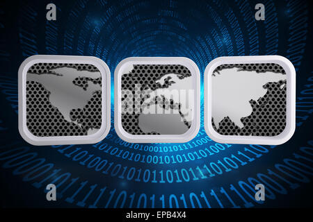 Composite image of world map on abstract screen Stock Photo