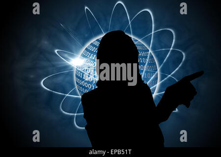 Composite image of shiny sphere with binary code Stock Photo
