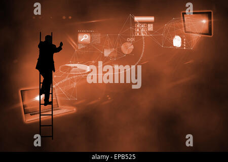 Composite image of file transfer background Stock Photo