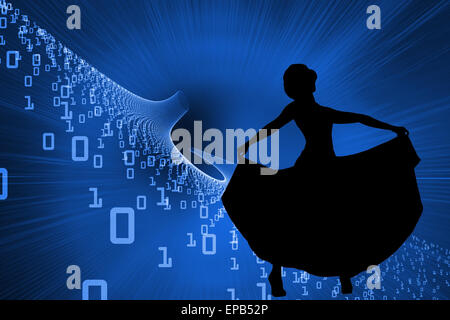 Composite image of futuristic blue design with code Stock Photo
