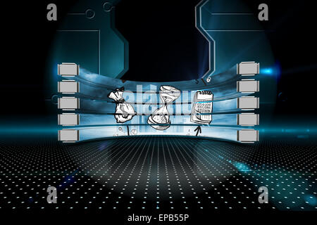 Composite image of time and profit concept on abstract screen Stock Photo