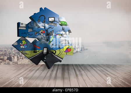 Composite image of media brainstorm on abstract screen Stock Photo