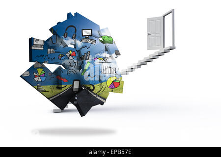 Composite image of media brainstorm on abstract screen Stock Photo