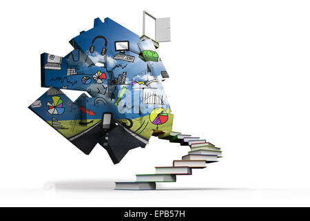 Composite image of media brainstorm on abstract screen Stock Photo