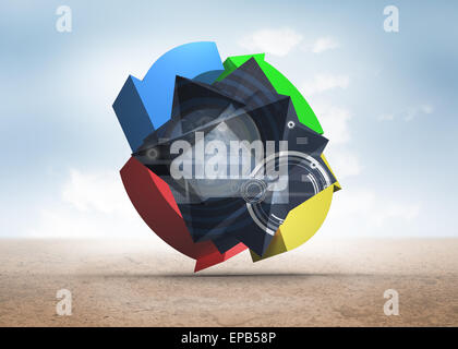 Composite image of earth interface on abstract screen Stock Photo