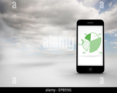 Composite image of pie chart on smartphone screen Stock Photo