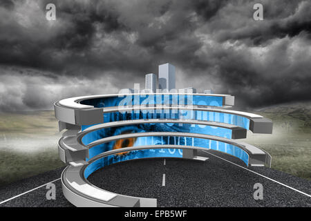 Composite image of binary code on abstract screen Stock Photo