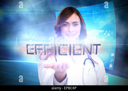 Efficient against futuristic technology interface Stock Photo