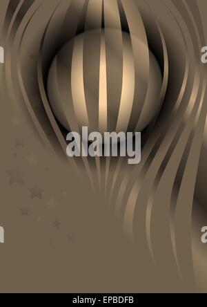 Glossy wavy stripes and stars on a beige background Stock Vector