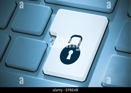 Composite image of lock on enter key Stock Photo
