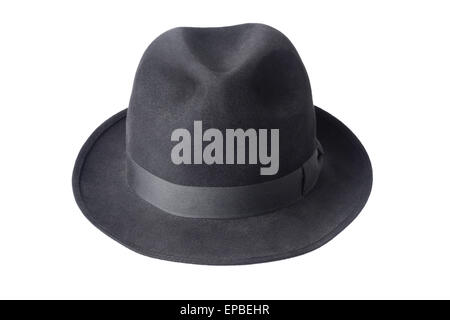 black male felt hat isolated on white background Stock Photo - Alamy