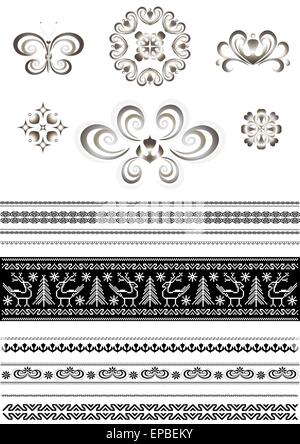 Ornaments and borders for page design Stock Vector