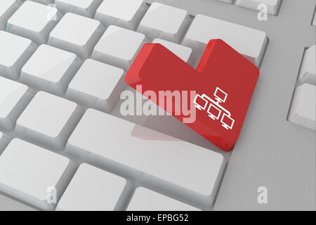 Composite image of computer connection on key Stock Photo