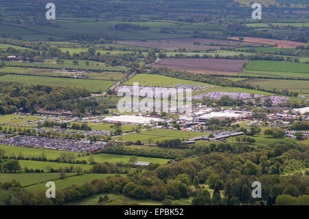 View over the RHS Malvern Spring Festival at the Three Counties Showground, Worcestershire, England, UK Stock Photo