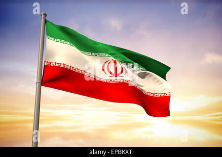 Iran national flag Stock Photo