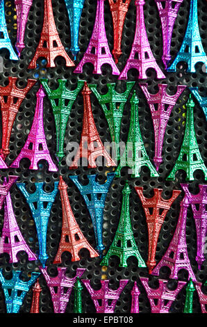 Parisian background of magnetic souvenirs Stock Photo