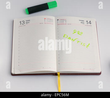 The organizer and marker  are necessary for planning and records Stock Photo