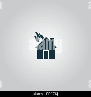 House on fire vector icon Stock Vector