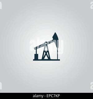 Oil derrick. Black vector icon. Stock Vector