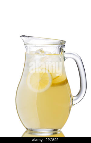 Lemonade pitcher isolated on white. Stock Photo