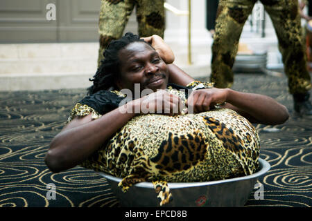 Fanti Acrobats presents Traditional African Acrobatics at Brighton Fringe 2015, The Brighton Thistle Hotel, KIngs Road, Brighton, East Sussex, UK. 15th May 2015 Stock Photo