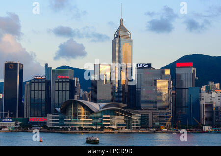 The famous Star ferry, Victoria harbor, Hong Kong, China. Stock Photo