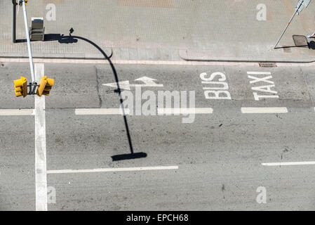 Aerial view of a reserved lane for bus and taxi Stock Photo