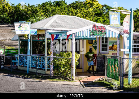 Tropical Time Out Ice Cream Parlor & Deli, Willikies, Antigua Stock Photo