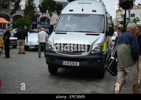 Gibraltar - 16th May 2015 - The Royal Gibraltar Police today launched a new initiatve which will see apolice mobile unit present at Casemates during the weekend. The initiative will only last whislt a new sub polivce station is completed following the refurbishment of central police station. Credit:  Stephen Ignacio/Alamy Live News Stock Photo