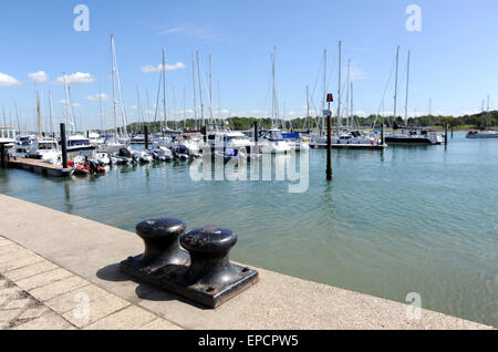 Hamble Southampton  Hampshire UK - Yachts and boats moored at the Royal Southern Yacht Club Stock Photo