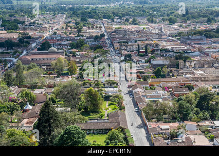 Aerial view of Antigua Guatemala. Stock Photo