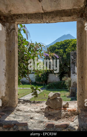 Ruinas de San Jeronimo or Ruins of the San Jeronimo Church and School in Antigua Guatemala Stock Photo
