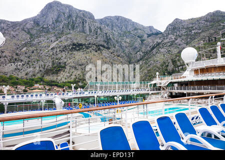 sun deck on a cruise ship in the caribbean west indies Stock Photo - Alamy