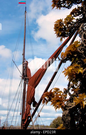 Sailing Barge Sail and Rigging Stock Photo