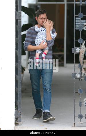 Emily Blunt seen leaving Striiike in Beverly Hills, one of the employees takes her daughter Hazel Krasinski to Emily's car before she leaves the salon.  Featuring: Hazel Krasinski Where: Los Angeles, California, United States When: 11 Nov 2014 Credit: Michael Wright/WENN.com Stock Photo