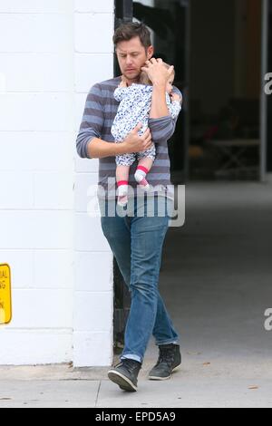 Emily Blunt seen leaving Striiike in Beverly Hills, one of the employees takes her daughter Hazel Krasinski to Emily's car before she leaves the salon.  Featuring: Hazel Krasinski Where: Los Angeles, California, United States When: 11 Nov 2014 Credit: Michael Wright/WENN.com Stock Photo