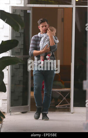 Emily Blunt seen leaving Striiike in Beverly Hills, one of the employees takes her daughter Hazel Krasinski to Emily's car before she leaves the salon.  Featuring: Hazel Krasinski Where: Los Angeles, California, United States When: 11 Nov 2014 Credit: Michael Wright/WENN.com Stock Photo