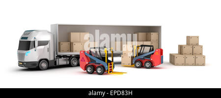 Forklift is loading the truck Stock Photo