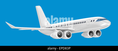 Airplane isolated on blue. My Own Design Stock Photo