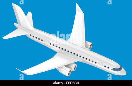 Airplane isolated on blue. My Own Design Stock Photo