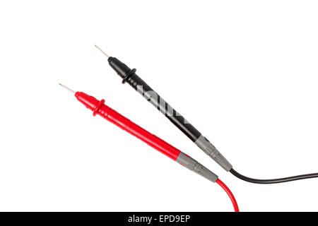 Multimeters probes top view isolated on white Stock Photo