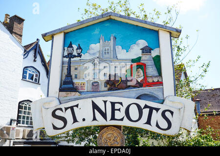 Town Sign High Street St Neots Cambridgeshire UK Stock Photo