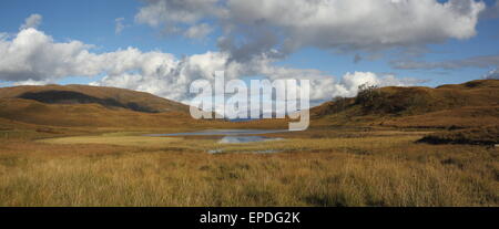 Lochan Doire a' Bhraghaid on the Kingairloch road with Ben Nevis in the background. Stock Photo